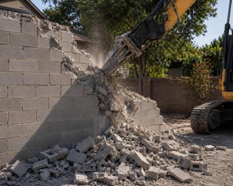 Block Wall Demolition in Sacramento, CA