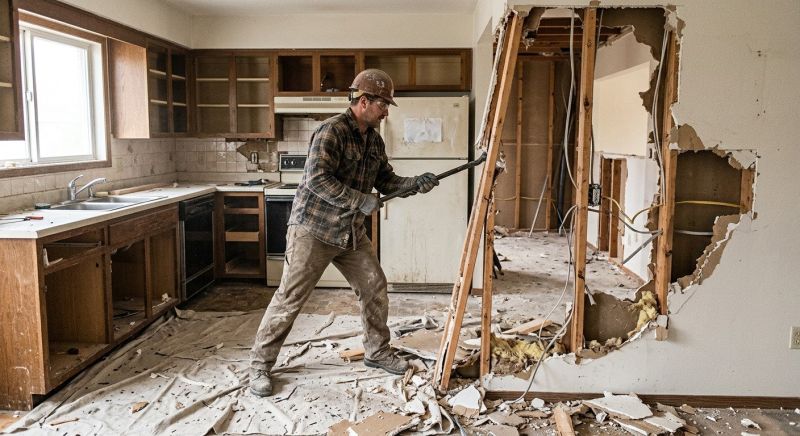 Kitchen Wall Demolition in Bergen County, NJ
